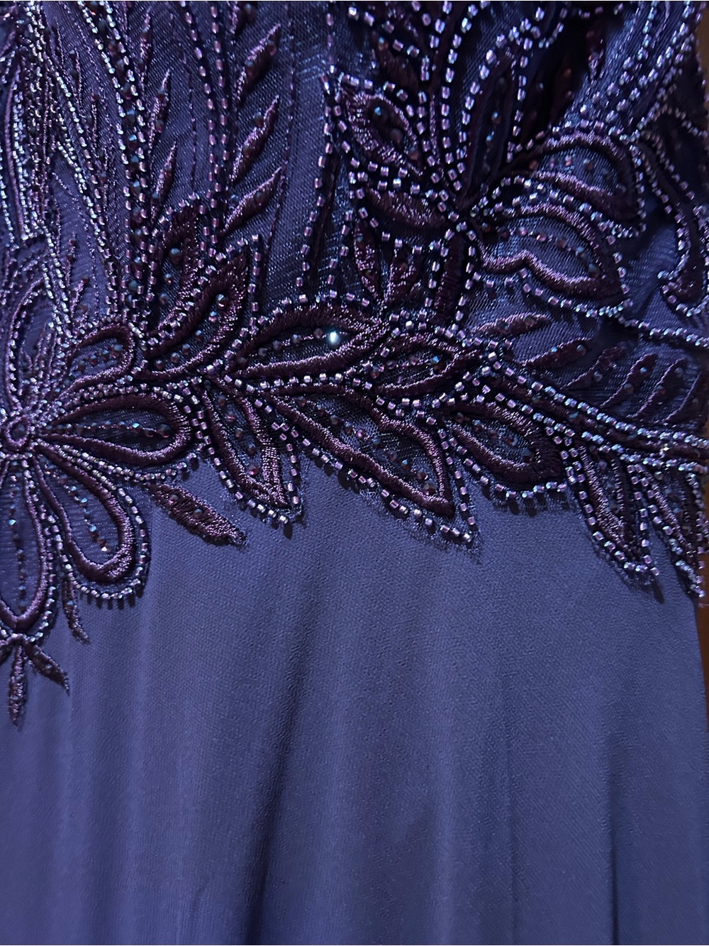 Stunning Plum Beaded Formal Dress - Picture 3 of 7